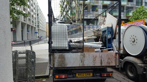 Construction waste being cleared in Hounslow